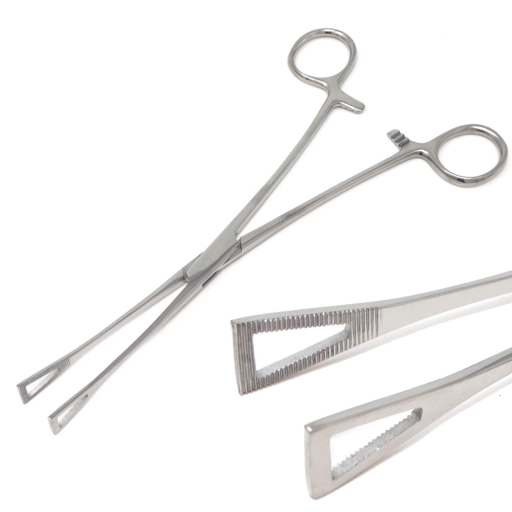 A2ZScilab-Piercing Clamp, Professional Body Piercing Clamp For Ear Lip Navel Nose Tongue Septum Sponge Piercing Tools Clamp Body Piercing Pliers Tool Piercing Supplies (Pennington Serrated Forceps 8")