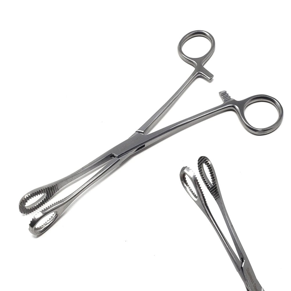 A2ZScilab-Piercing Clamp, Professional Body Piercing Clamp For Ear Lip Navel Nose Tongue Septum Sponge Piercing Tools Body Piercing Pliers Piercing Supplies (Foerster Serrated Forcep - Straight - 7")