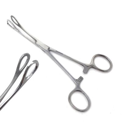 A2ZScilab-Piercing Clamp, Professional Body Piercing Clamp For Ear Lip Navel Nose Tongue Septum Sponge Piercing Tool Body Piercing Plier Tool Piercing Supplies (Foerster Serrated Forcep - Curved - 7")