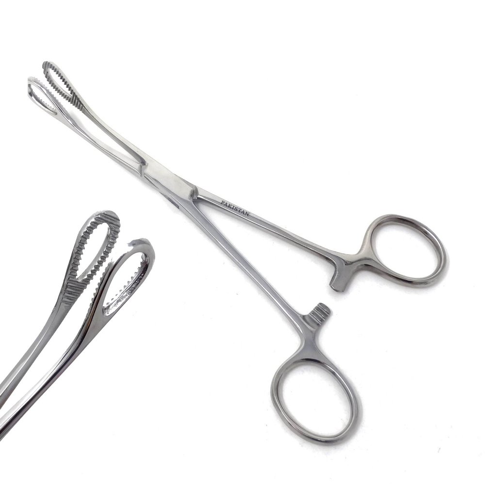 A2ZScilab-Piercing Clamp, Professional Body Piercing Clamp For Ear Lip Navel Nose Tongue Septum Sponge Piercing Tool Body Piercing Plier Tool Piercing Supplies (Foerster Serrated Forcep - Curved - 7")