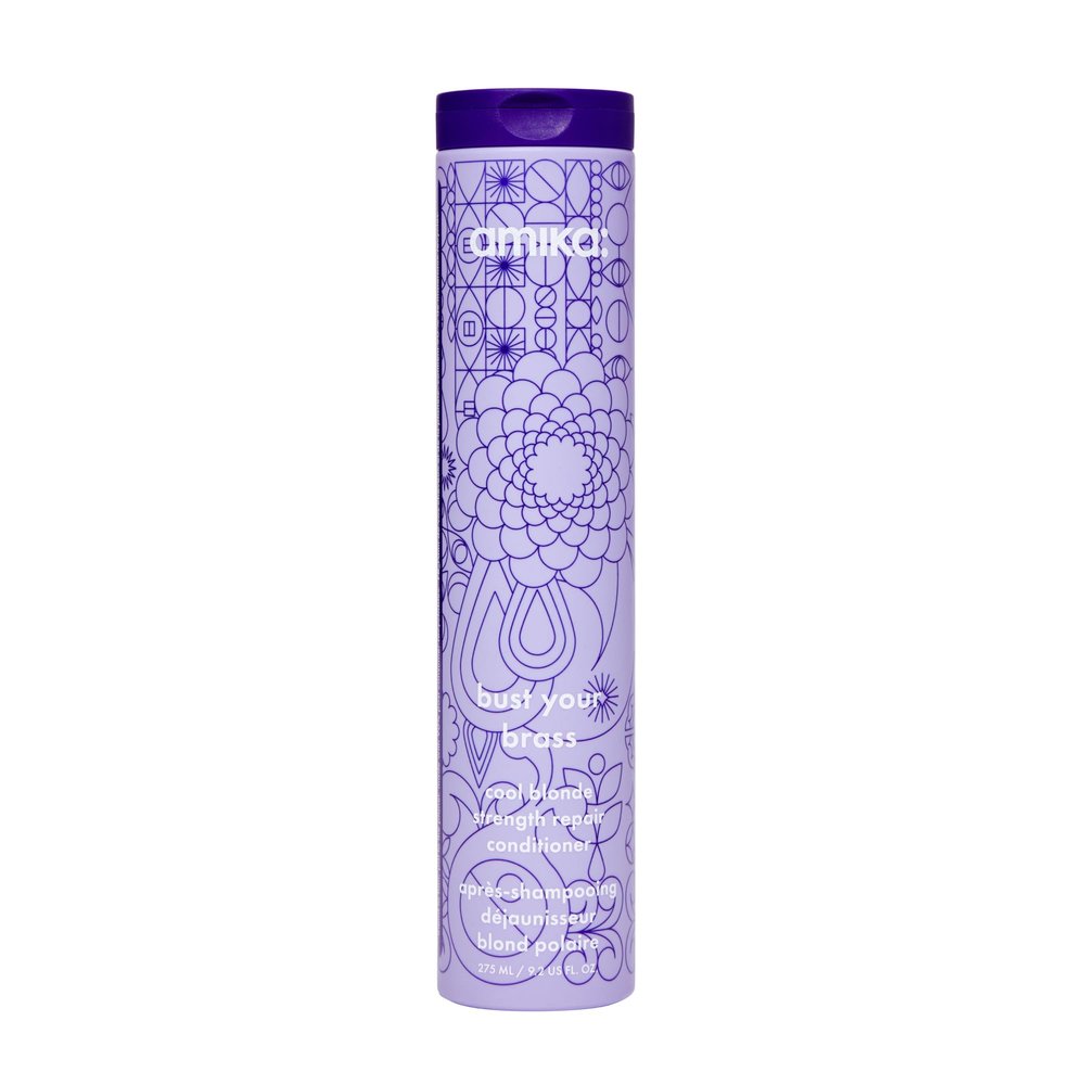 amika bust your brass cool blonde strength repair conditioner, 275ml