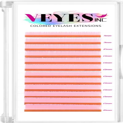 VEYES INC Colored Lash Extensions 03 05 07 15 C/D Curl 8-16mm Mixed Length Tray, Premium Individual Silk Eyelashes, Professional Supplies for Lash Techs (Pink 0.07 C 8-16mm)