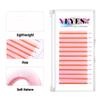 VEYES INC Colored Lash Extensions 03 05 07 15 C/D Curl 8-16mm Mixed Length Tray, Premium Individual Silk Eyelashes, Professional Supplies for Lash Techs (Pink 0.07 C 8-16mm) view 2