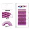 VEYES INC Colored Lash Extensions 03 05 07 15 C/D Curl 8-16mm Mixed Length Tray, Premium Individual Silk Eyelashes, Professional Supplies for Lash Techs (Purple 0.07 D 8-16mm) view 2