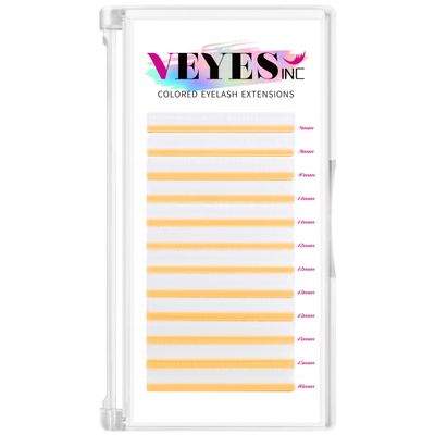 VEYES INC Colored Lash Extensions 03 05 07 15 C/D Curl 8-16mm Mixed Length Tray, Premium Individual Silk Eyelashes, Professional Supplies for Lash Techs (White 0.07 C 8-16mm)