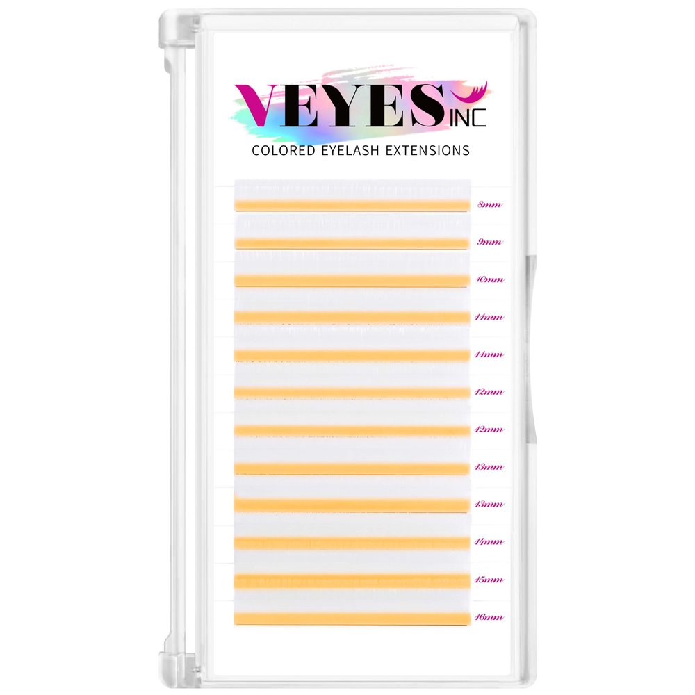 VEYES INC Colored Lash Extensions 03 05 07 15 C/D Curl 8-16mm Mixed Length Tray, Premium Individual Silk Eyelashes, Professional Supplies for Lash Techs (White 0.07 C 8-16mm)