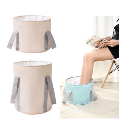 2 Pieces Feet Soaking Tub,Portable Folding Footbath,Bucket For Soaking Feet,foot Basin For Soaking Feet,Travel Foot Bath Tub For Foot Spa Soaking Feet Home Pedicure Basin Outdoor Camping ( Color : Kha