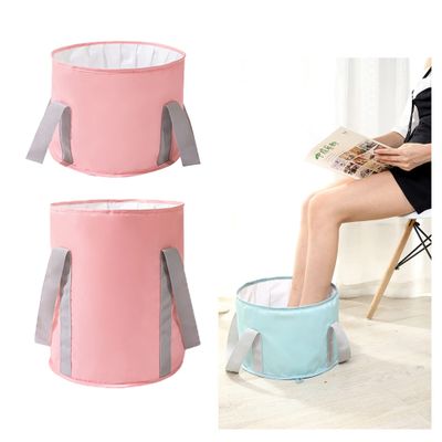 2 Pieces Feet Soaking Tub,Portable Folding Footbath,Bucket For Soaking Feet,foot Basin For Soaking Feet,Travel Foot Bath Tub For Foot Spa Soaking Feet Home Pedicure Basin Outdoor Camping ( Color : Pin