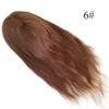 AIRAO Q6 Swiss Lace PU Thin Skin Back Sides Women Toupee with Human Hair Piece System Size 7"9" Hair Length 14 Inch Brown 6# view 3