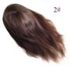 AIRAO Q6 Swiss Lace PU Thin Skin Back Sides Women Toupee with Human Hair Piece System Size 7"9" Hair Length 14 Inch Dark Browk 2# view 2