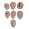 Soft Silicone Flexible Model Body Part, Silicone Nose Tongue Mouth Eye Navel Ear Model Fake Ear with 2 Base for Piercing Practice Acupuncture and Jewelry Display Teaching Tool (Dark Skin Colour) view 4