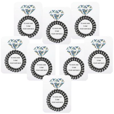 Banugo Spiral Hair Ties, Bachelorette Party Favors, Maid of Honor & Bridesmaid Gifts (8Pcs, Black)