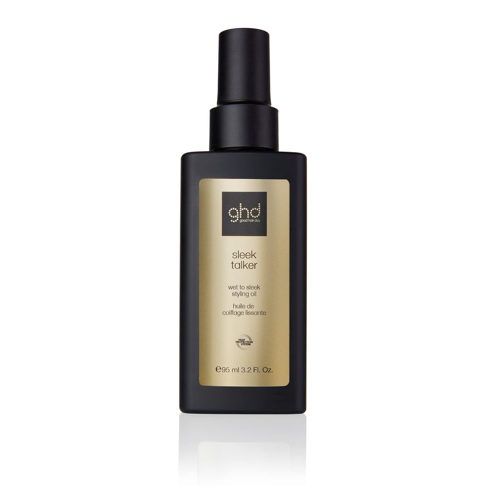 ghd Sleek Talker Wet to Sleek Hair Styling Oil with Heat Protection, Nourishing Argan Oil to Smooth & Soften Hair for Up to 72 Hours 3.2 fl. oz.