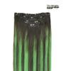 18" Clip in Hair Extensions Remy Human Hair Teal Balayage for Women - Silky Straight 100% Real Human Hair 60grams 4pieces #(1B/Teal) T1B Color view 2