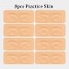ATOMUS 8pcs Tattoo Practice Skin for Eyebrows Eyeliner 3D Permanent Makeup Silicone Fake Skin Microblading Supplies for Beginners and Experienced Artists view 2