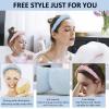 AMCAMI 2PCS Mimi and Co Spa Headband for Women Sponge Headbands for Girls Terry Towel Cloth Fabric Head Band for Face Washing, Skincare, Makeup Removal, Shower, Hair Accessories (Pink&Blue) view 3