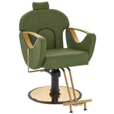 BarberPub Luxurious Classic Barber Chair Hydraulic Pump Recline Beauty Spa Styling Salon for Hair Stylist Equipment 9578 (Green)