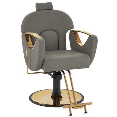 BarberPub Luxurious Classic Barber Chair Hydraulic Pump Recline Beauty Spa Styling Salon for Hair Stylist Equipment 9578 (Grey)