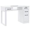 BarberPub Nail Makeup Desk with Drawers Manicure Table Cabinet Storage Beauty Salon Home Office Workstation 2844 (White) view 1