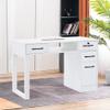BarberPub Nail Makeup Desk with Drawers Manicure Table Cabinet Storage Beauty Salon Home Office Workstation 2844 (White) view 2