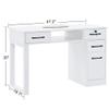 BarberPub Nail Makeup Desk with Drawers Manicure Table Cabinet Storage Beauty Salon Home Office Workstation 2844 (White) view 3