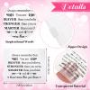 100 Pcs Inspirational Gifts for Girls Women Travel Cheer Makeup Bag Bulk Loved Quotes Cosmetic Bags with Zipper Thank You Encouragement Birthday Gift Bag for Nurse Teacher Friend (You Are Braver) view 2
