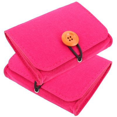 Beavorty 2pcs Storage Carrying Bag Small Container Pouch for Travel Stylish Felt Organizer for Bottles