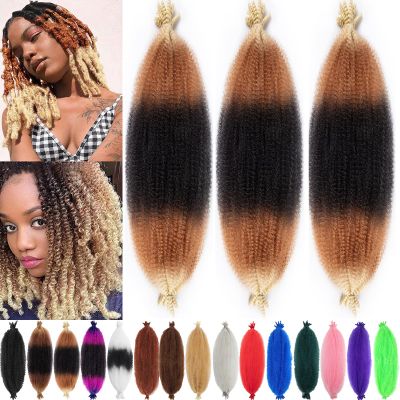 10 Inch Pre-Separated Springy Afro Twist Hair 3 Packs Marley Twist Braiding Hair for Distressed Faux Locs Spring Twist Hair Extensions for Women (1B27613#, 10 Inch (Pack of 3))