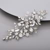 Chargances Wedding Rhinestone Teardrop Flower Hair Comb Bridal Silver Crystal Hair Side Comb Fashion Handmade Headpiece Hair Accessories for Bridal Bridesmaid Women (Silver) view 4