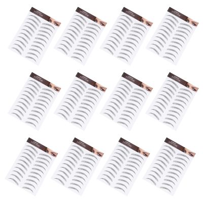 Water Proof Stickers Hair-Like Eyebrow Tattoos Stickers 12 Sheets 6d Eyebrow Lasting Eyebrow Grooming Shaping Sticker for Women Girls Black Stickers