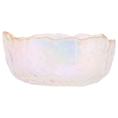 4.9in/12.5cm Nail Soaking Bowl, Multifunctional Irregular Design Glass Nail Art Manicure Bowl Hand Soaking Bowl for Nail Treatment Polish Removal, Cuticle Softening