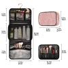 susiyo Pink Bright Line Roses Toiletry Bag Set of 3 Portable Travel Cosmetic Case Makeup Brush Organizer for Women and Girls view 3