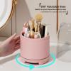 LtyTz Cute Makeup Brush Holder Organizer with Lid, Rotating Dustproof Make Up Brushes Container with Clear Acrylic Cover for Vanity Desktop Bathroom Countertop view 4