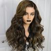 Highlight Colored Body Wave Brazilian Human Hair Wig 1b/27 Honey Blonde 13x6 HD Transparent Lace Front Wig Pre Plucked Remy Hair Natural Hairline with Baby Hair 150% Density Bleached Knots 18inch view 1