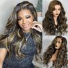 Highlight Colored Body Wave Brazilian Human Hair Wig 1b/27 Honey Blonde 13x6 HD Transparent Lace Front Wig Pre Plucked Remy Hair Natural Hairline with Baby Hair 150% Density Bleached Knots 18inch view 4