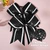 12 PCS 8" Large Glitter Cheer Bows Shiny Girl Hair Bows Ponytail Holder Sparkly Black Cheerleading Softball Team Bow Hair Accessories view 3