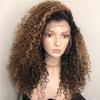 oulaer 180% Density 1B27 Kinky Curly Human Hair Wig 13X4 HD Transparent Lace Front Brazilian Remy Hair With Baby Hair Pre Plucked Bleached Knots Natural Hairline Wig 22Inch view 1
