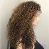 oulaer 180% Density 1B27 Kinky Curly Human Hair Wig 13X4 HD Transparent Lace Front Brazilian Remy Hair With Baby Hair Pre Plucked Bleached Knots Natural Hairline Wig 22Inch view 3