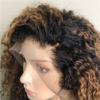 oulaer 180% Density 1B27 Kinky Curly Human Hair Wig 13X4 HD Transparent Lace Front Brazilian Remy Hair With Baby Hair Pre Plucked Bleached Knots Natural Hairline Wig 22Inch view 4
