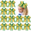 12 PCS 8" Large Glitter Cheer Bows Shiny Girl Hair Bows Ponytail Holder Sparkly Green Cheerleading Softball Team Bow Hair Accessories view 1