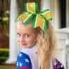 12 PCS 8" Large Glitter Cheer Bows Shiny Girl Hair Bows Ponytail Holder Sparkly Green Cheerleading Softball Team Bow Hair Accessories view 4