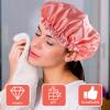GLEAVI 2pcs Satin Shower Caps for Women Bathing Bonnets Fit for Long Hair Sleeping Includes and Rainbow Colors view 4