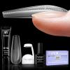 Five Angeles Tipex Instant Apex Nail Tips  Pre-Etched Acrylic Hard Gel Tips Kit for Flat Nails, Long Coffin Deep C Curve, Full Cover Press-On Nails for Beginners, UV Glue & LED Lamp Set