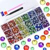 Sunfairy 3/4/5mm Resin Rhinestones Set Glitter Jelly Crystal Garment Clothing Decor Accessories Flatback Rhinestones for Nail Art (CC) view 1