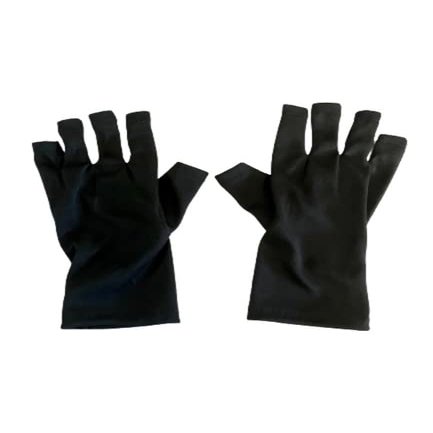 Premium UV Gloves for Gel Manicure Nail Lamps, Anti UV Skincare, UV Light Protection Fingerless Gloves, Protect Hands from Harmful UV Sun Rays (Black)