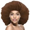 DOONA Argan & Black Castor Treatment Caps Day & Night Cap Sleep Cap Hair Sleep Shower Cap Bonnet Satin Bonnet for Sleeping Hat Super Jumbo Brown view 1