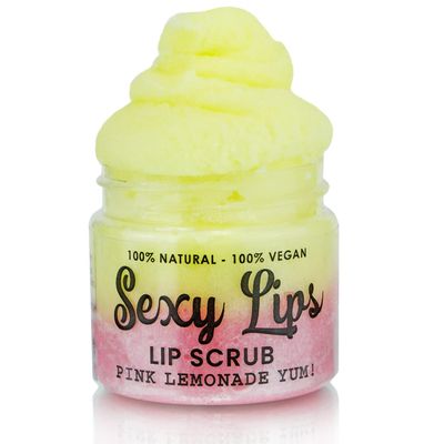 Sexy Lips 100% Natural & Vegan Lip Scrub for Ultra Soft, Kissable Lips (Pink Lemonade Yum!)