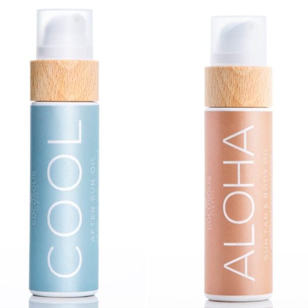 COCOSOLIS Bio Body Oil Bundle  ALOHA Tanning Oil and COOL After Sun Oil - Get a Healthy, Longer Lasting Tan and After Sun Recovery