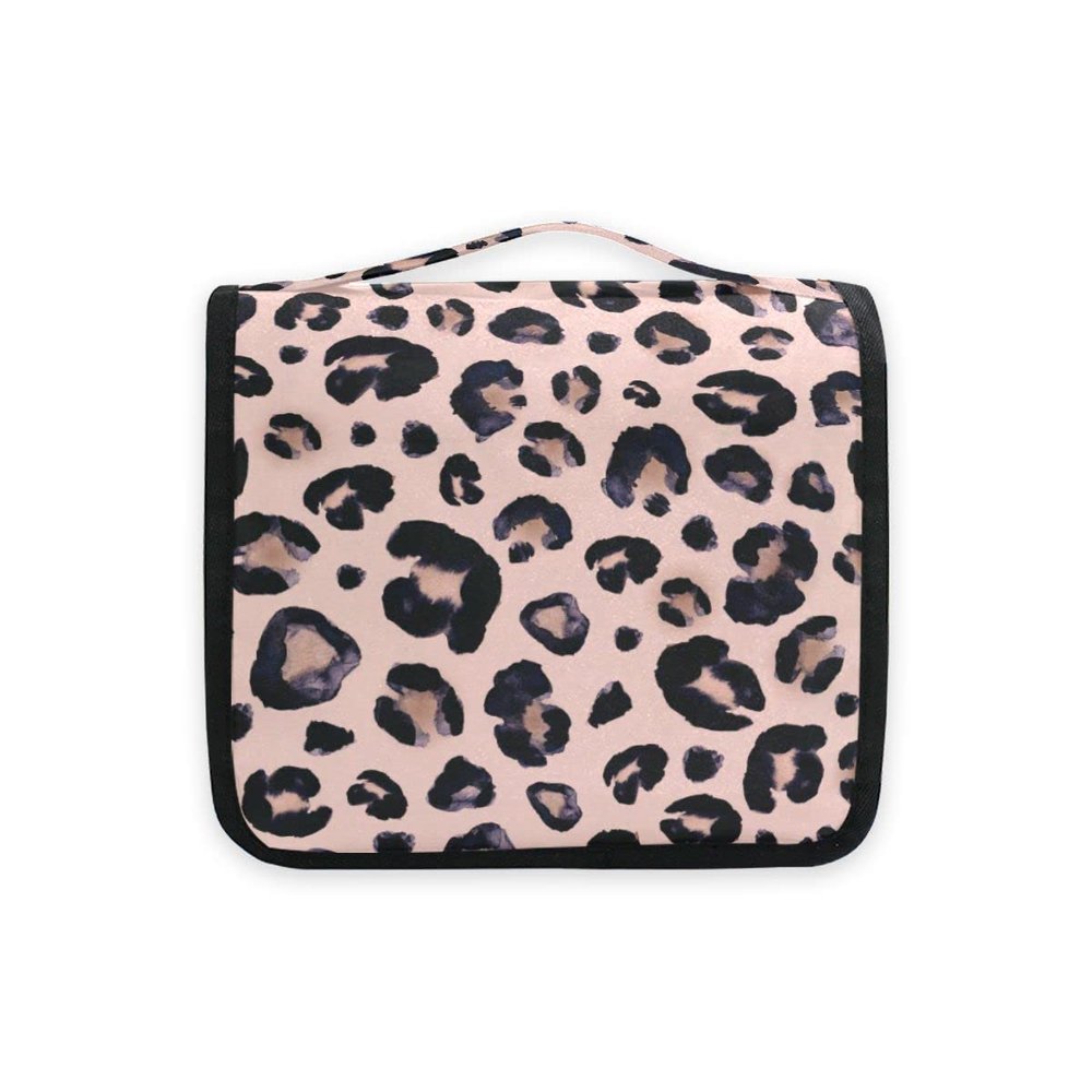 senya Hanging Travel Toiletry Bag Leopard Kit Makeup Case Cosmetics Organizer for Men Women