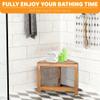 ENKEZI Shower Foot Rest 12 in - Shower Stool for Shaving Legs, Small Corner Bathroom Bench Suitable for Small Shower Spaces - Bath Seat, Spa Foot Rest Shaving Stool Corner view 3